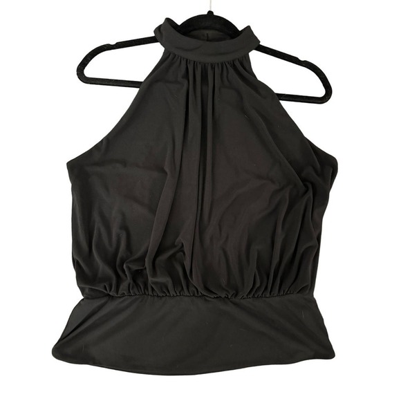 Express Black NWT Large Open Back High Neck Tank Drapy Flowy - Picture 1 of 7